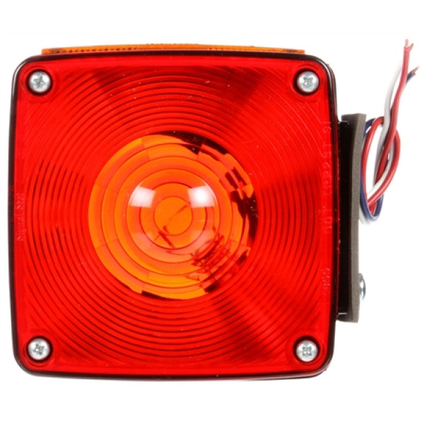 Image of Signal-Stat, Dual Face, Vertical Mount, Incan., Red/Yellow Square, 2 Bulb, 5 Wire, Pedestal Light from Signal-Stat. Part number: TLT-SS4805-S