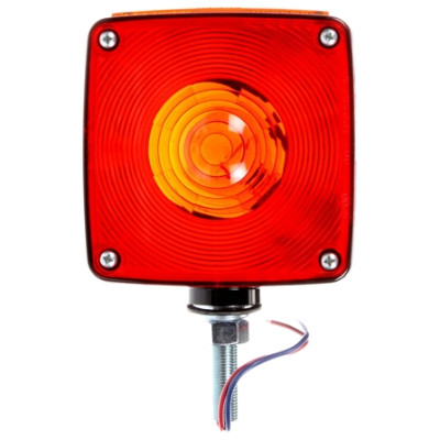 Image of Signal-Stat, Dual Face, Horizontal Mount, Incan., Red/Yellow Square, 2 Bulb, 2 Wire, Pedestal Light from Signal-Stat. Part number: TLT-SS4810-S