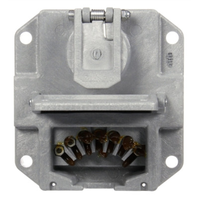 Image of 50 Series, 7 Solid Pin, Grey Polycarbonate, Nose Box Without Circuit Breakers from Trucklite. Part number: TLT-50805-4