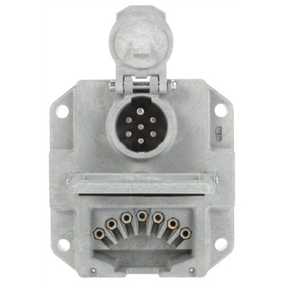 Image of 50 Series, 15 Amp, 7 Solid Pin, Gray Polycarbonate, Nose Box from Trucklite. Part number: TLT-50806-4