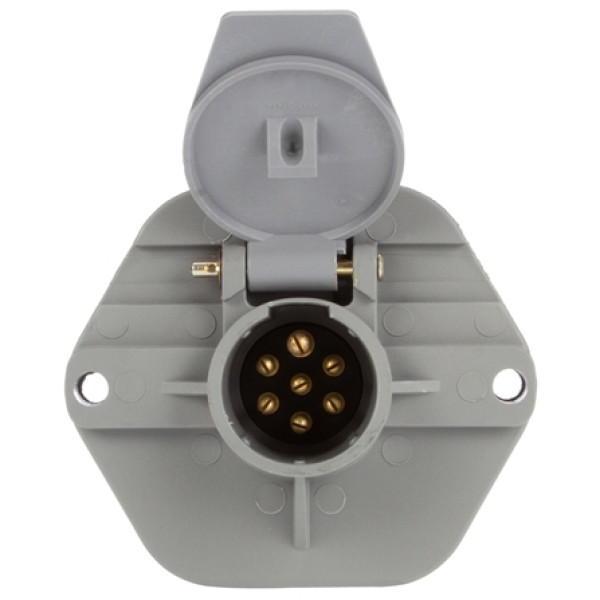 Image of 50 Series, 20A, 7 Split Pin, Grey Plastic, Surface Mount, Receptacle from Trucklite. Part number: TLT-50865-4