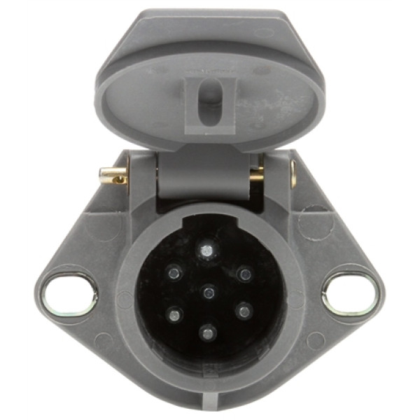 Image of 50 Series, 7 Solid Pin, Grey Plastic, Flush Mount, Receptacle from Trucklite. Part number: TLT-50868-4