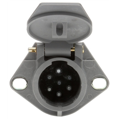 Image of 50 Series, 7 Solid Pin, Grey Plastic, Flush Mount, Receptacle from Trucklite. Part number: TLT-50868-4