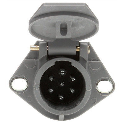 Image of 50 Series, Push-On, 7 Split Pin, Grey Plastic, Flush Mount, Receptacle from Trucklite. Part number: TLT-50872-4
