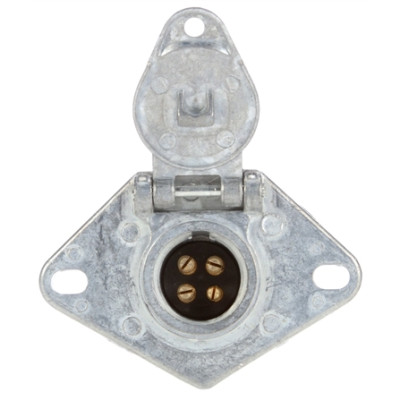 Image of 50 Series, 4 Split Pin, Silver Steel, Flush Mount, Receptacle from Trucklite. Part number: TLT-50886-4