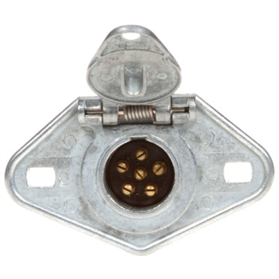 Image of 50 Series, 6 Split Pin, Silver Steel, Flush Mount, Receptacle from Trucklite. Part number: TLT-50888-4