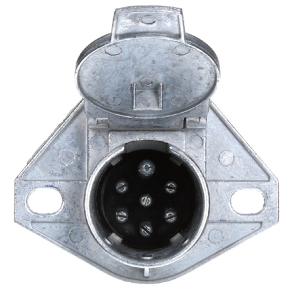 Image of 50 Series, 7 Split Pin, Silver Steel, Flush Mount, Receptacle from Trucklite. Part number: TLT-50896-4