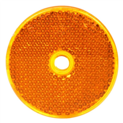 Image of Signal-Stat, 2" Round, Yellow, Reflector, 1 Screw/Nail/Rivet from Signal-Stat. Part number: TLT-SS52A-S