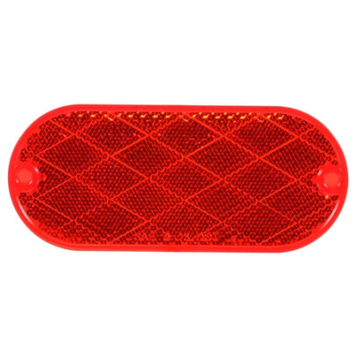 Image of Signal-Stat, Oval, Red, Reflector, 2 Screw or Adhesive from Signal-Stat. Part number: TLT-SS54-S