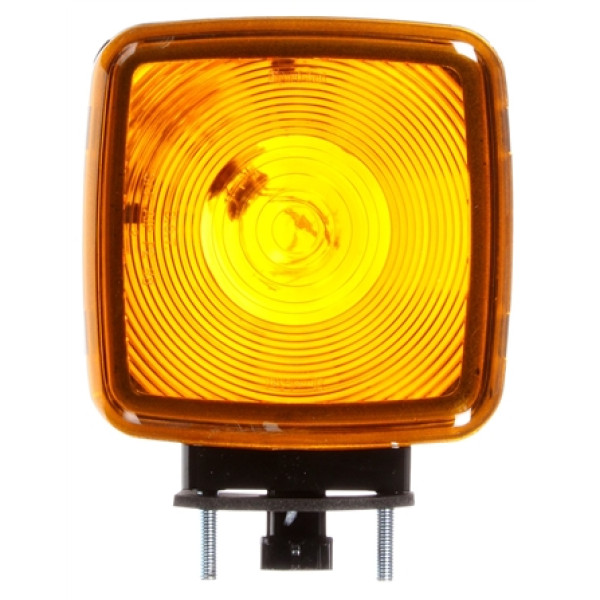 Image of Signal-Stat, Dual Face, Vertical Mount, 5801 Series, Incan., Yellow Square, 1 Bulb, Black, 3 Wire, Pedestal Light, Kit from Signal-Stat. Part number: TLT-SS5800AAK-S