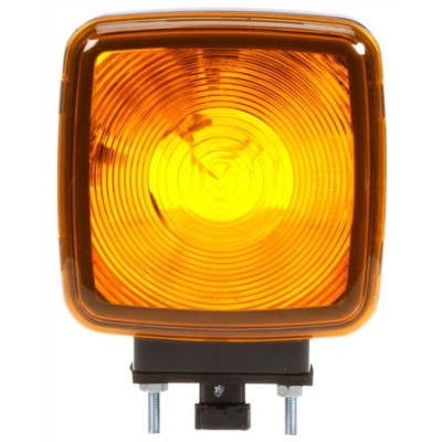 Image of Signal-Stat, Dual Face, Vertical Mount, 5800 Series, Incan., Yellow Square, 1 Bulb, Black, Pedestal Light from Signal-Stat. Part number: TLT-SS5800AA-S