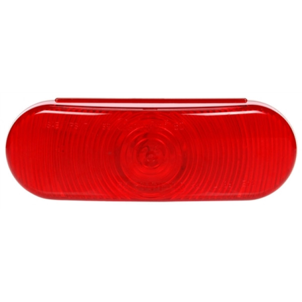 Image of Super 60, Incan., Red Oval, 1 Bulb, Vertical/Horizontal, Aux. Turn Signal, Black Grommet, 12V, Kit from Trucklite. Part number: TLT-60001R4