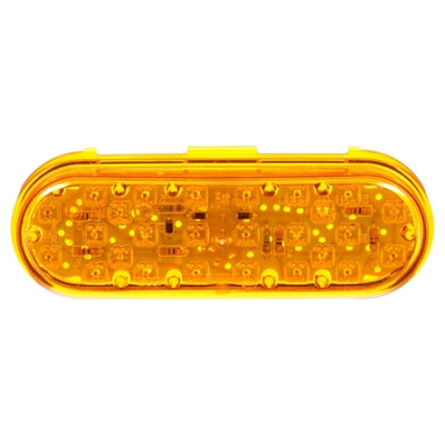 Image of 60 Series, LED, Yellow Oval, 26 Diode, Aux. Turn Signal, Black Grommet, 12V, Kit from Trucklite. Part number: TLT-60075Y4