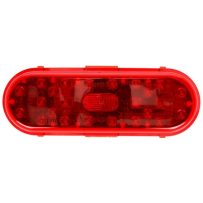 Image of 60 Series, LED, Red, Oval, 26 Diode, S/T/T, Black Grommet, Diamond Shell, Fit 'N Forget S.S., Straight PL-3 Female, 12V, Kit from Trucklite. Part number: TLT-60085R4