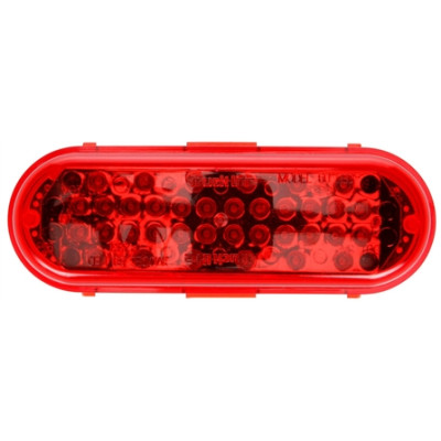 Image of Super 60, LED, Strobe, 36 Diode, Oval Red, Red Grommet, Class II, Metalized, 12V, Kit from Trucklite. Part number: TLT-60120R4