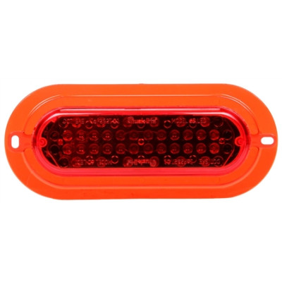 Image of Super 60, LED, Strobe, 36 Diode, Oval Red, Red Flange, Class II, Metalized, 12V, Kit from Trucklite. Part number: TLT-60124R4