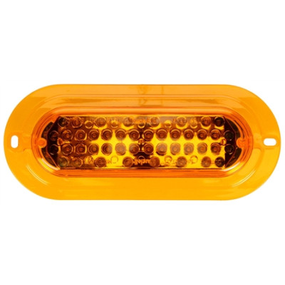Image of Super 60, LED, Strobe, 36 Diode, Oval Yellow, Black Flange, Class II, Metalized, 12V, Kit from Trucklite. Part number: TLT-60124Y4