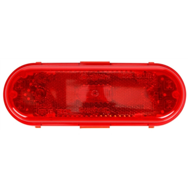 Image of 60 Series, LED, Red Oval, 26 Diode, Rear Turn Signal, Black Grommet, 12V, Kit from Trucklite. Part number: TLT-60180R4