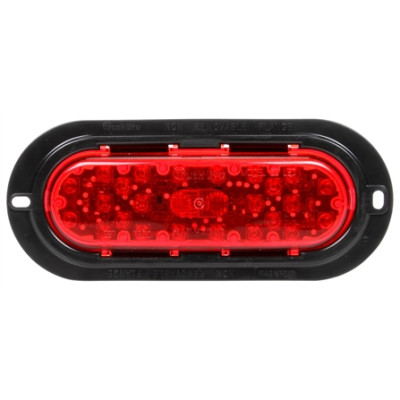 Image of 60 Series, LED, Red, Oval, 26 Diode, S/T/T, Black Flange, Fit 'N Forget S.S., 12V from Trucklite. Part number: TLT-60256R4