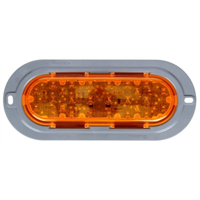 Image of 60 Series, LED, Yellow Oval, 26 Diode, Aux. Turn Signal, Gray Flange, 12V from Trucklite. Part number: TLT-60272Y4