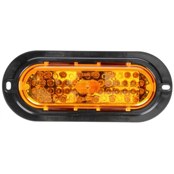 Image of 60 Series, LED, 44 Diode, Oval, F/P/T, Black Flange, 12V from Trucklite. Part number: TLT-60292Y4