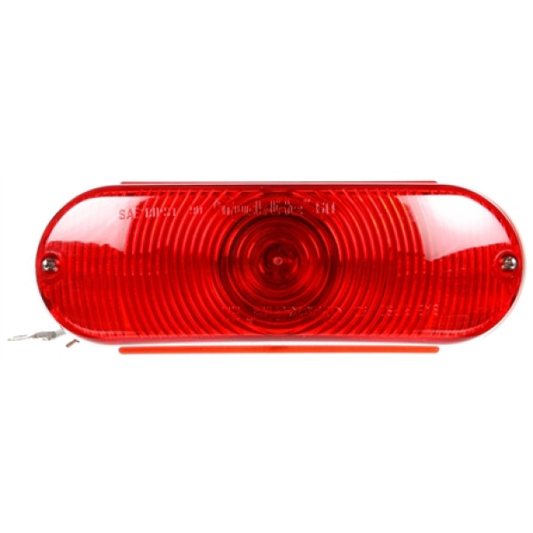 Image of 60 Series, Incan., Red, Oval, 1 Bulb, S/T/T, Gray Grommet, Hardwired, Stripped/Ring, 12V, Kit from Trucklite. Part number: TLT-60302R4