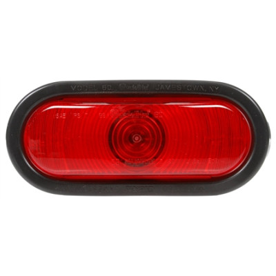 Image of 60 Series, Incan., Red, Oval, 1 Bulb, S/T/T, Black Grommet, Hardwired, Stripped/Ring, 12V, kit from Trucklite. Part number: TLT-60340R4