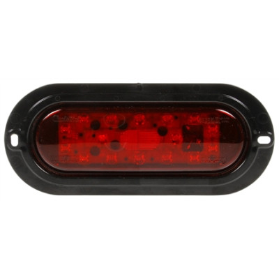 Image of 60 Series, LED, Red, Oval, 18 Diode, S/T/T, Black Flange, PL-3, 12V from Trucklite. Part number: TLT-60356R4