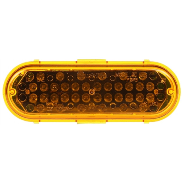 Image of Super 60, LED, Strobe, 36 Diode, Oval Yellow, Class II, Metalized, 12V from Trucklite. Part number: TLT-60362Y4