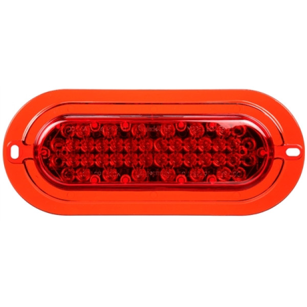 Image of Super 60, LED, Strobe, 36 Diode, Oval Red, Red Flange, Class II,, 12V from Trucklite. Part number: TLT-60366R4
