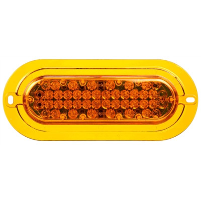 Image of Super 60, LED, Strobe, 36 Diode, Oval Yellow, Black Flange, Class II,, 12V from Trucklite. Part number: TLT-60366Y4