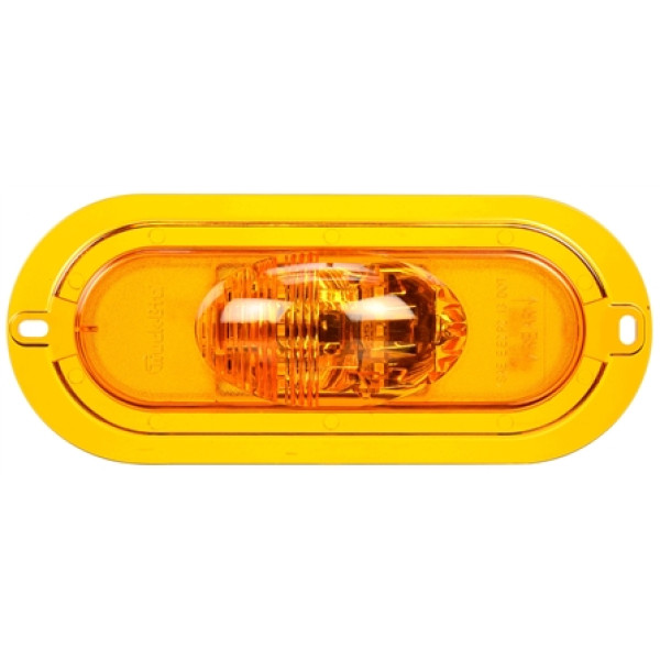 Image of 60 Series, LED, Yellow Oval, 6 Diode, Side Turn Signal, Yellow Flange, 12V from Trucklite. Part number: TLT-60420Y4