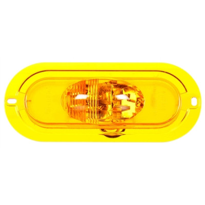 Image of 60 Series, LED, Yellow Oval, 6 Diode, Side Turn Signal, Yellow Flange, 12V from Trucklite. Part number: TLT-60423Y4