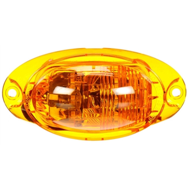 Image of 60 Series, LED, Yellow Oval, 6 Diode, Side Turn Signal, 2 Screw, 12V from Trucklite. Part number: TLT-60425Y4