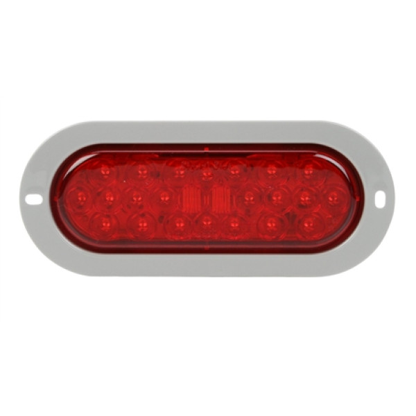 Image of Signal-Stat, LED, Red, Oval, 24 Diode, S/T/T, Gray Flange, PL-3, 12V from Signal-Stat. Part number: TLT-SS6053-S