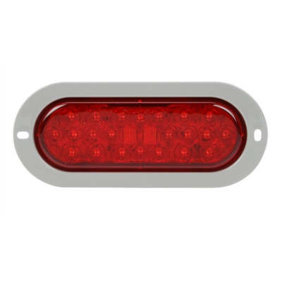 Image of Signal-Stat, LED, Red, Oval, 24 Diode, S/T/T, Gray Flange, PL-3, 12V, Bulk from Signal-Stat. Part number: TLT-SS6053-3