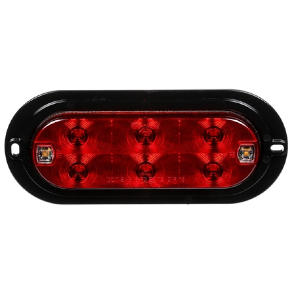 Image of 60 Series, LED Red/Clear Oval 8 Diode Stop/Turn/Tail, Black Surface Mount, Hardwired, Fit 'N Forget S.S., 12V from Trucklite. Part number: TLT-60554R4