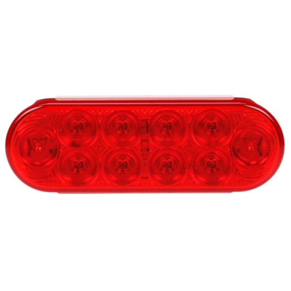 Image of Signal-Stat, LED, Red, Oval, 10 Diode, S/T/T, PL-3, 12V, Bulk from Signal-Stat. Part number: TLT-SS6058-3