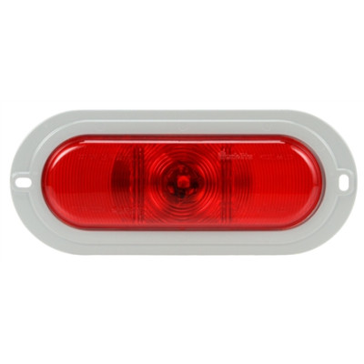 Image of Super 66, LED, Red, Oval, 1 Diode, S/T/T, Gray Flange, Fit 'N Forget S.S., 12V from Trucklite. Part number: TLT-66252R4