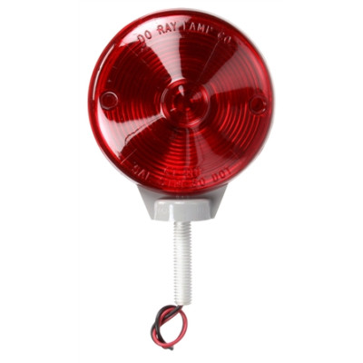 Image of Single Face, Incan., Red Round, 1 Bulb, Gray, 2 Wire, Pedestal Light from Trucklite. Part number: TLT-70310R4