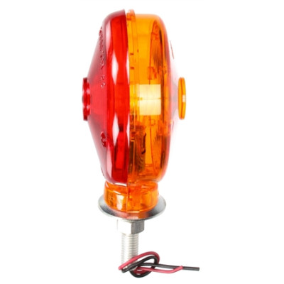 Image of Dual Face, Incan., Red/Yellow Round, 1 Bulb, Yellow, 2 Wire, Pedestal Light from Trucklite. Part number: TLT-70311-4