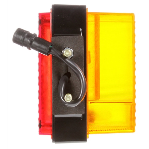 Image of Dual Face, LH, Incan., Red/Yellow Square, 2 Bulb, Black, 3 Wire, Pedestal Light from Trucklite. Part number: TLT-70356-4