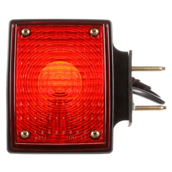 Image of Dual Face, RH, Incan., Red/Yellow Square, 2 Bulb, Black, 3 Wire, Pedestal Light from Trucklite. Part number: TLT-70357-4