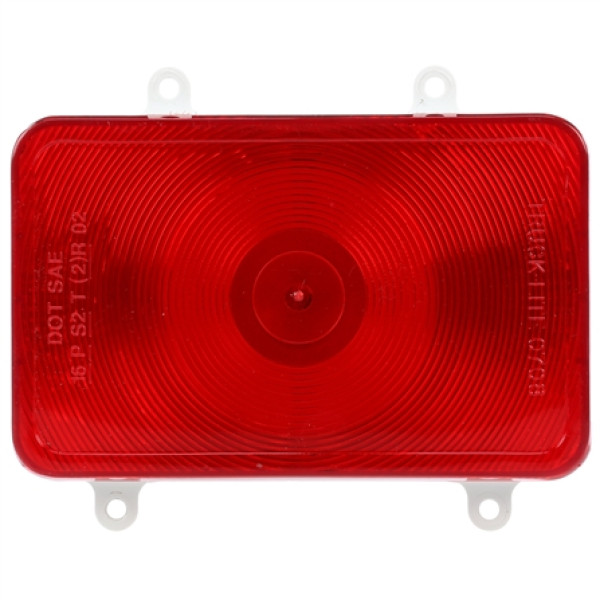 Image of Bus, Incan., Red, Rectangular, 1 Bulb, S/T/T, 4 Screw, Blade, Stripped, 12V from Trucklite. Part number: TLT-07081-4