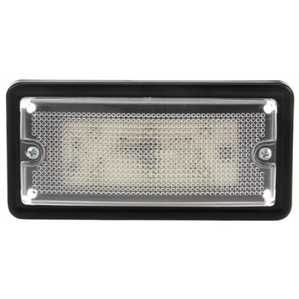 Image of 80 Series, LED, 6 Diode, Clear, Rectangular, Dome Light, 4 Screw Bracket, 12V from Trucklite. Part number: TLT-80163C4