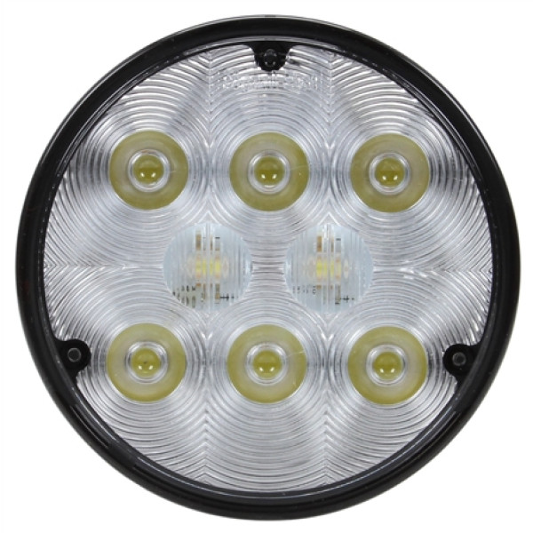 Image of 4 in. Round LED Work Light, Black, 8 Diode, 500 Lumen, Stripped End, 12-36V from Signal-Stat. Part number: TLT-80220-4