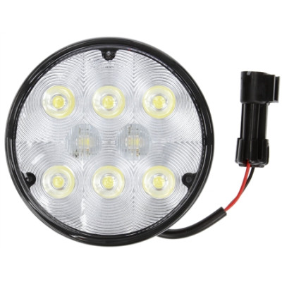 Image of 4 in. Round LED Work Light, Black, 8 Diode, 500 Lumen, Deutsch Connector, 12-36V from Signal-Stat. Part number: TLT-80240-4