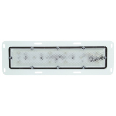 Image of 80 Series, LED, 10 Diode, Clear, Rectangular, Dome Light, White 8 Screw Bracket, 12V from Trucklite. Part number: TLT-80251C4