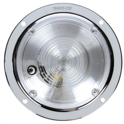 Image of 80 Series, Incan., 1 Bulb, Clear, Round, Dome Light, Chrome Bracket, 12V from Trucklite. Part number: TLT-80350-4