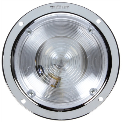 Image of 80 Series, Incan., 1 Bulb, Clear, Round, Dome Light, Chrome Bracket, 12V from Trucklite. Part number: TLT-80351-4